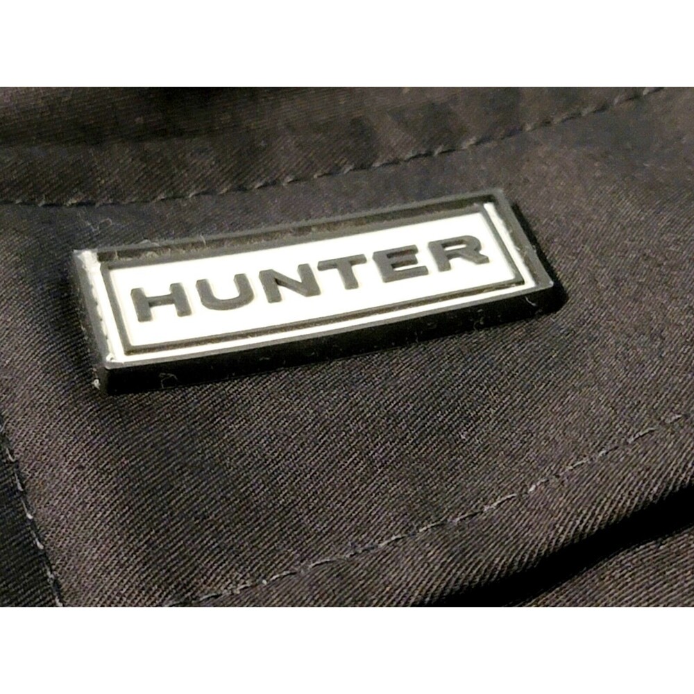 HUNTER Women's Size XS Cotton Smock Hooded Rain Jacket Water Resistant Black - Picture 7 of 12